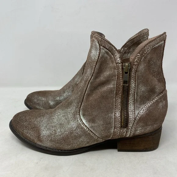Anthropologie Seychelles Lucky Penny Double Zippered Boots in Pewter - Picture 7 of 8